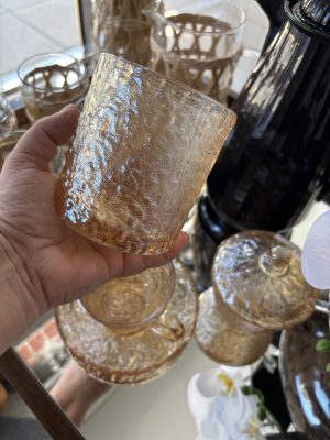 JG de Copos Baixos Martelado âmbar