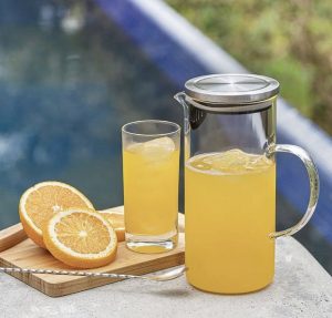 Jarra em vidro borossilicato com tampa inox 1,5L