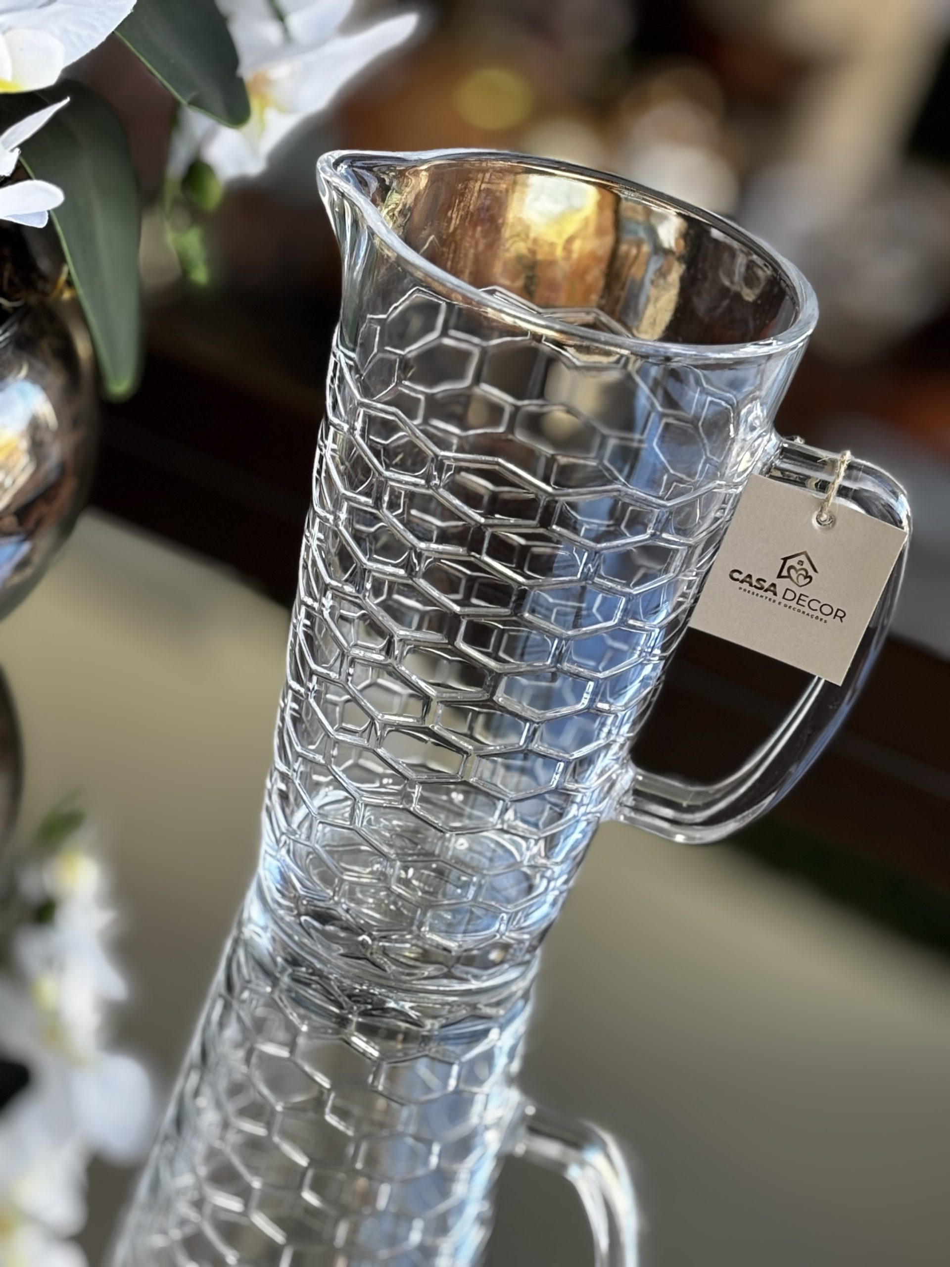 Jarra de vidro com Textura Colmeia 1,2L - Imagem 2