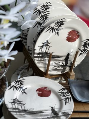 CJ com 6 Pratos sobremesa Orientais  Japonese