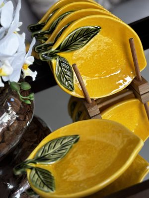 Prato Sobremesa Limão Siciliano cerâmica