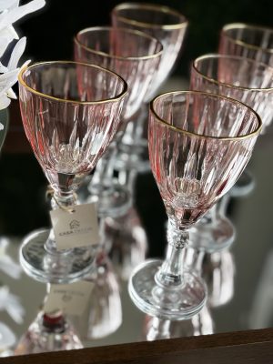 Jg de Taças Rosé com Borda Dourada 375ML