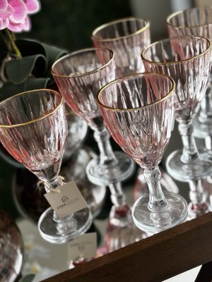 Jg de Taças Rosé com Borda Dourada 375ML