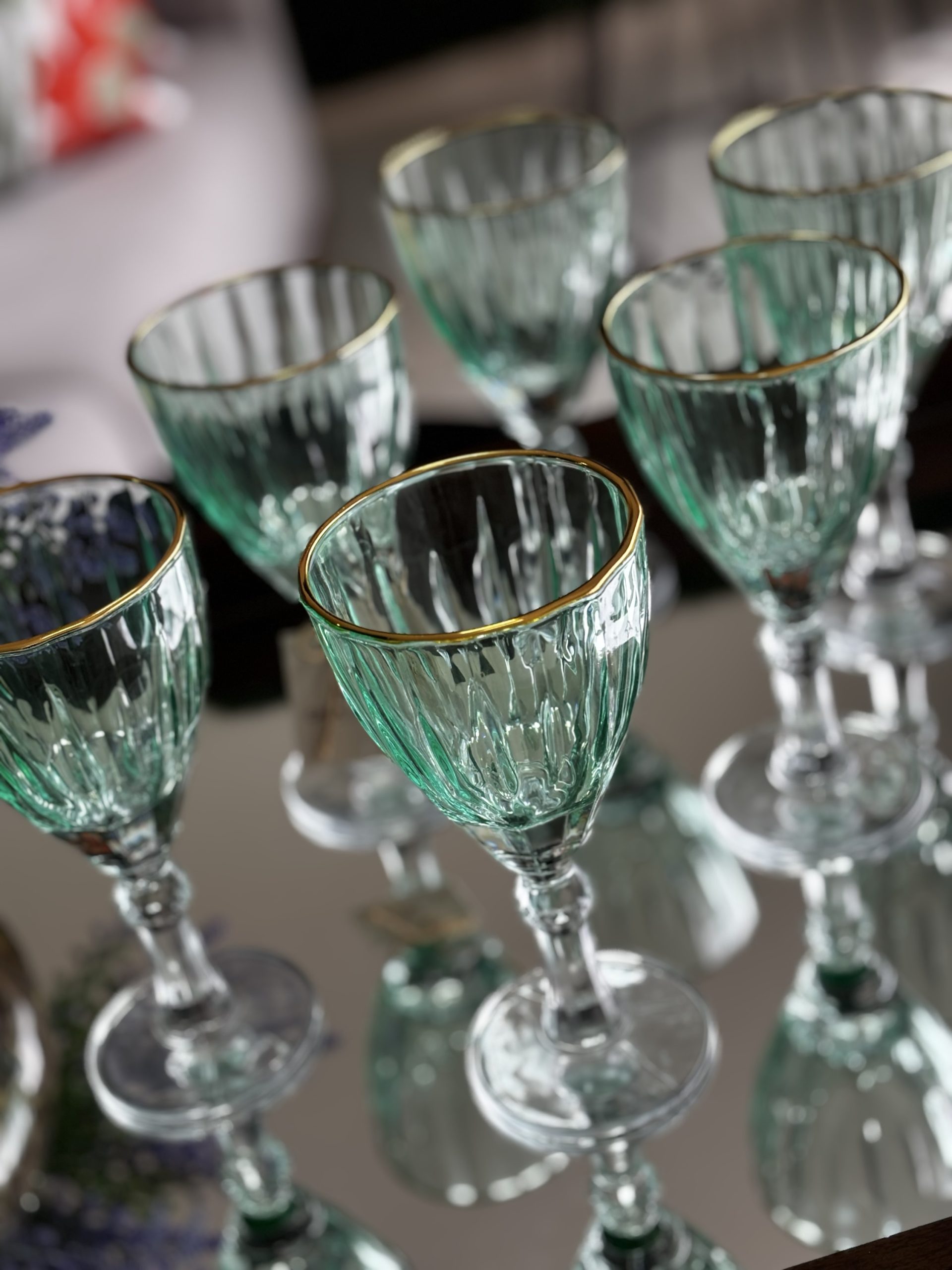JG De Taças verde com Borda dourada - Imagem 3