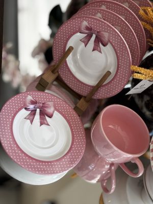 Jg De Xícaras + Pires Coleção Laço de Páscoa