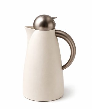 Garrafa Térmica Off White com detalhes em Bronze