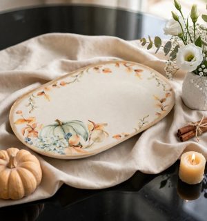 Travessa Oval Pumpkin - Coleção Outono Aconchegante
